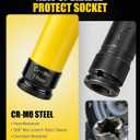 MIKKUPPA 1/2" Drive Lug Nut Socket Set - 5 Pieces Metric 17 19 21 mm & SAE 13/16 7/8 IN Non-Marring Thin Wall Wheel Protector Impact Socket Tool Kit