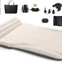 Car Bed with The Most Complete Sleeping Accessories,Leakproof Durable Car Mattress, with Pillow & Pump|for SUV Minivan Mpv Road Trip Inflatable Bed,Single-Sided Flocking Off-White + Gray