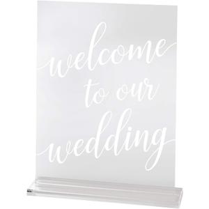 Lillian Rose Clear Acrylic Welcome to Our Wedding Sign, 0.25x18x14