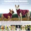Mosucoirl Dog Sweaters Pet Pullover,Turtleneck Doggy Sweatshirt for Extra Large Dogs Thick Warm Dog Clothes Fleece Soft Winter Puppy Hoodies Outfit for Small Medium Large Dogs XS-4XL (Red, L)