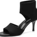 NEWBELLA Women's Peep Toe Stiletto Heeled Sandals
