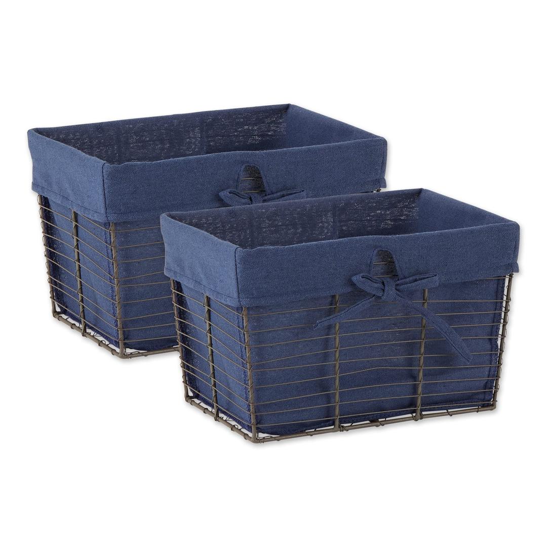 Metal Mesh Steel Baskets, Household Wire Storage Organizer Bin Garden Harvest Basket Multi-functional Fruit Baskets with Handles 3 Pack 15x11, 13x9.5, 11x8 Int
