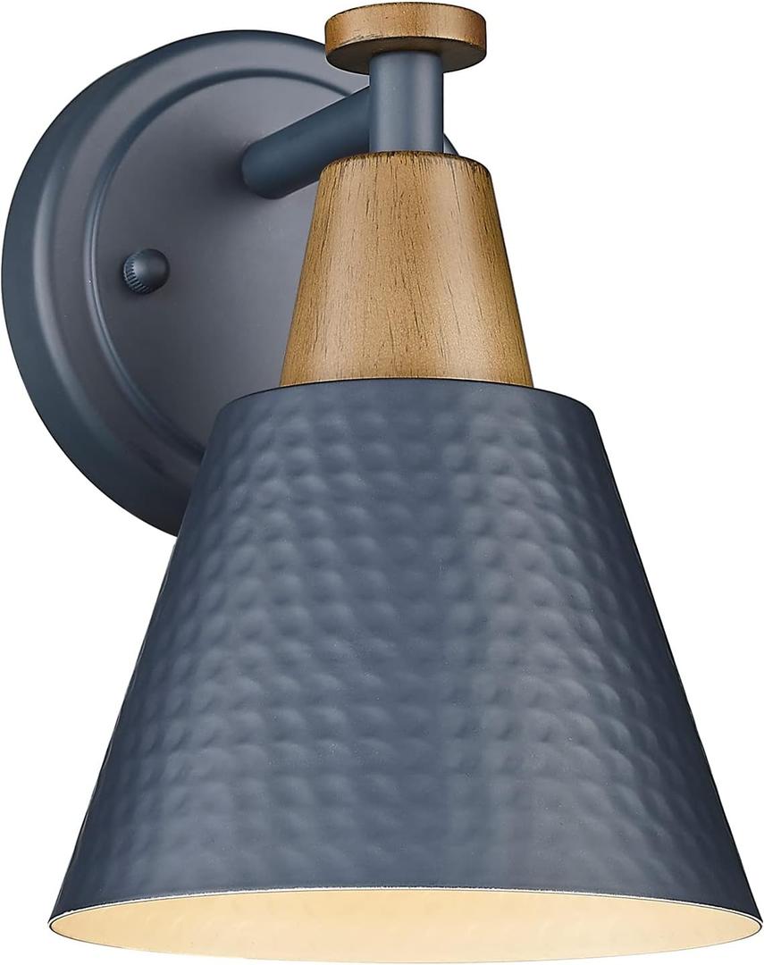 FEMILA 1-Light Wall Sconces, Modern Sconces Wall Lighting with Hammered Metal Shade, Bathroom Vanity Light Fixtures Wall Lamp for Mirror Bedroom, Dark Blue,4FG59B Blue (6")