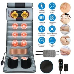 iMounTEK Full Body Electric Massage Mat with Neck Foot Massage Head Pillow and Cloth Lumbar Pillow, Heating Vibration Back massage Pad for Back Buttock Waist Calf, Gift
