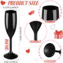 Domensi 100 Pack Black Acrylic Champagne Flutes Bulk 6 oz Unbreakable Reusable High Stem Plastic Toasting Goblets for Wedding, Party, Camping & Restaurant