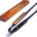 Exquisite Lightweight Cooking Tongs - 304 Stainless Steel & Walnut Wood, Comfortable Grip, Non-Slip Design, High Heat Resistant - Ideal for Light and small food, Kitchen Plating, Korean BBQ, 9-Inch