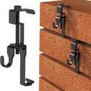 Stainless Steel Brick Wall Clips, Hooks Clamp Outdoor Heavy Duty 1-3/4" to 2-3/4" Hangers No Drill, 6 Packs