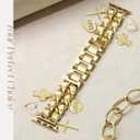 Gold Watch Bands for Women Compatible with Apple Watch Band 46mm 42mm(S3/2/1) 44mm 45mm 49mm Adjustable Unique Charms Metal Strap Chain Bracelet for iWatch Series 11/10/9/8/7/6/5/4/3/2/1/SE/Ultra