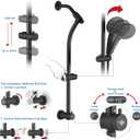 High Pressure 48-Settings Shower Head with Handheld Shower,Drill-Free 3-Way Diverter for Easy Reach,Adjustable Height Slide Bar Dual Shower Head Combo Set - Matte Black