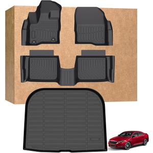 Floor Mats for Ford Taurus 2019-2010, for Taurus SE | SEL | Limited | SHO All Weather Rubber TPE Floor Liners, Waterproof Anti-Slip Protector Liner, Front & 2nd Row & Trunk Mat