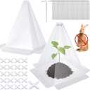 Garden Cloches for Plants, 20 Pack Plastic Small Plant Seedling Protector, Reusable Clear Bell Covers with 40pcs Metal Stakes, Mini Greenhouse Against Sun, Frost, Snails, Birds, 7.8" x 11"