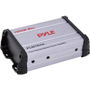 Pyle 1500W 4-Channel Marine Amplifier Receiver - Waterproof & Weatherproof Marine Grade Audio Subwoofer - for Boat & Off-Road Vehicles with Wired RCA/ AUX/ MP3 Inputs - Overload Protection - PLMTR4A