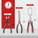 KOOPOOL 3 Pcs Electrical Disconnect Pliers Set, Heavy-Duty Automotive Connector & Fuel Line Clip Remover Tools for Rapid Disconnection in Car & Truck Repairs