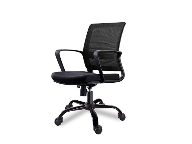 Smugdesk Mid-Back Big Ergonomic Office Lumbar Support Mesh Computer Desk Task Chair with Armrests