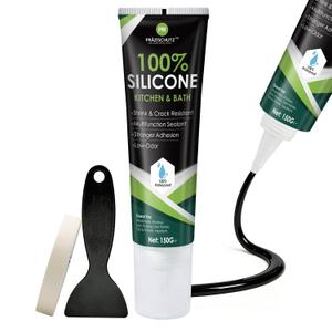 RTV Silicone Sealant - 100% Silicone, Waterproof, Strong Adhesion, Flexible & Durable, Heat & Cold Resistant, Ideal for Car, Kitchen, Bathroom, Window & Door Sealing(Black,150g)