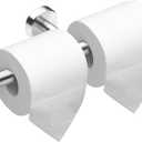 Double Toilet Paper Holder Wall Mount, Double Roll Toilet Paper Holders Brushed Nickel 304 Stainless Steel for Commercial Restroom & Bathroom, Silver
