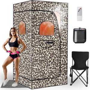 Portable Sauna Box for Home with 3L Steamer, Max 140 Full Body Steam Sauna Tent with Remote Control, 9 Levels 7-Min Quick Heat Folding Chair Waterproof Mat, Indoor Outdoor Use 5.9 * 2.92 * 2.95 ft