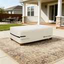 Porch Shield Patio Coffee Table Cover - Waterproof Outdoor Furniture Rectangular Small Table Covers 48 x 26 inch, Beige