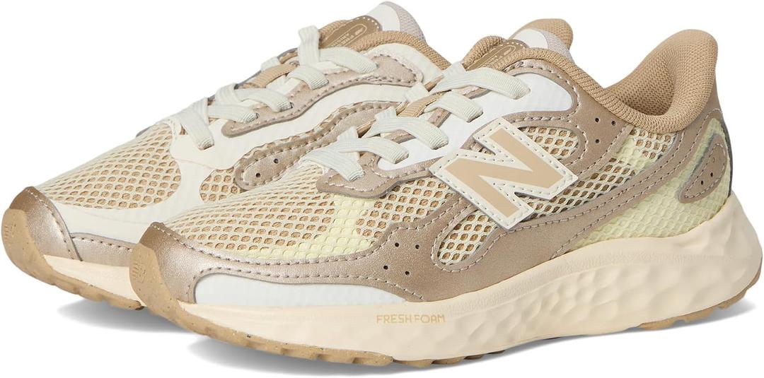 New Balance Kid's Fresh Foam Arishi Lux V1 Bungee Running Shoe, Angora/Incense/Sea Salt, 2 M Little Kid