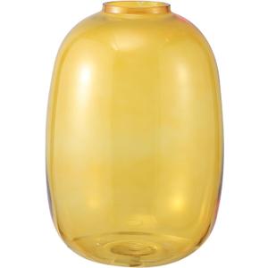 Amber Glass Vase, 10 Inch Large Glass Vase for Flowers, Modern Tall Vase, Round Glass Vases for Living Room, Dining Table, Bedroom, Mantle, Shelf, Wedding, Office