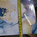 3Pcs Blue Gold Marble Canvas Wall Art Abstract Blue Gold White Wall Decor Pictures Modern Paintings Posters Prints for Living Room Bedroom Office Home Decoration, Ready to Hang (16x24in)