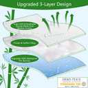 Split King Mattress Protector for Adjustable Bed, Cooling and Breathable Bamboo Viscose Waterproof Split Top King Mattress Pad Cover with 6-18 inches Deep Pocket, 32-34 inches Split from Head