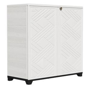 ZZM Indoor/Outdoor Storage Cabinet Waterproof, 34"x15"x34" Plastic Outdoor Storage Box for Garden Balcony Bathroom, All Weather Outdoor Storage Clearance, DIY Usage, with No Shelf (White)