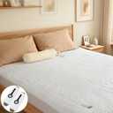 Electric Mattress Pad Queen 60"x80", 4 Heating Levels & 10H Auto Shut Off, Breathable, Diamond Pattern, Fitted Design, Machine Washable, White Diamond Printed Pattern