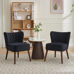 GarveeHome Modern Accent Chair Set of 2 Velvet Comfy Living Room Chair
