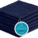 Premium Cotton Waffle Kitchen Wash Cloths - Pack of 6 (12x12 Inches), Ultra Soft, Super Absorbent, Quick Dry, Best as Wash Cloth and Dish Rags - Blue