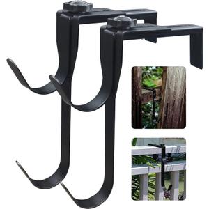 2PCS Adjustable Pool Pole Hangers, Metal Fence Hooks Pool Tool Holder for Telescopic Poles Skimmers Vacuum Hose Nets Brushes Swimming Pool Accessories Garden Equipment Outdoor Supplies Organizer