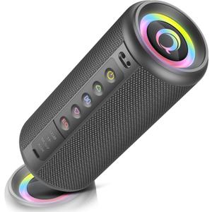 Portable Bluetooth Speaker, 2026 Bluetooth 5.4 Wireless Speaker with 20W HD Loud Stereo Sound, 20H Playtime, LED Lights, IP7, TWS Pairing, Built-in Mic, for Outdoor, Home, Beach, Party, Gift