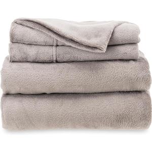 Berkshire Blanket Classic VelvetLoft® Warm Sheet Set, King Size Sheet Set, 4 Piece Velvety Soft Heavyweight Flannel Bedding with Deep Pockcets (King)