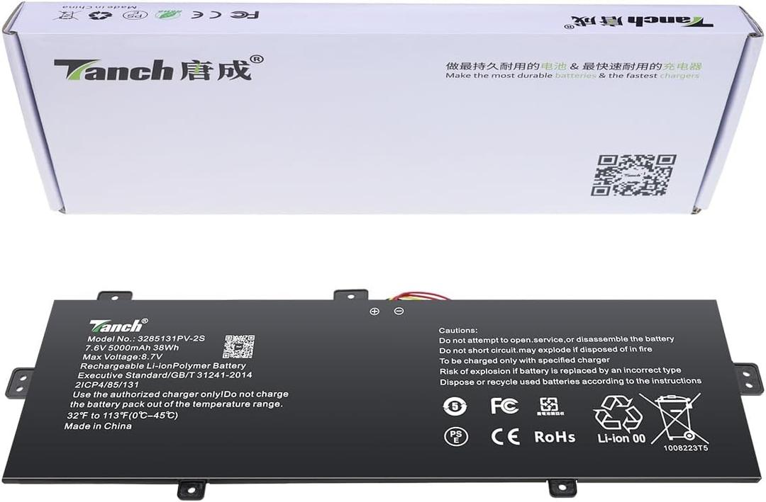 Tanch Genuine Laptop Battery U3285131P-2S U3285131P-2S1P Replacement for Jumper EZbook S5 ILIFE Zed Air Plus 7.4V 4800mAh 35.52W-5 Lines