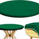 Felt Card Table Game Cover,36.2 Inch Round Tablecloth, Game Table Topper Mat Fit 36-48 Inch, Elastic Foldable Poker Table Cover Protector for Card Games, Mahjong, Board Games, Dice Games, and More (Circular, Green)