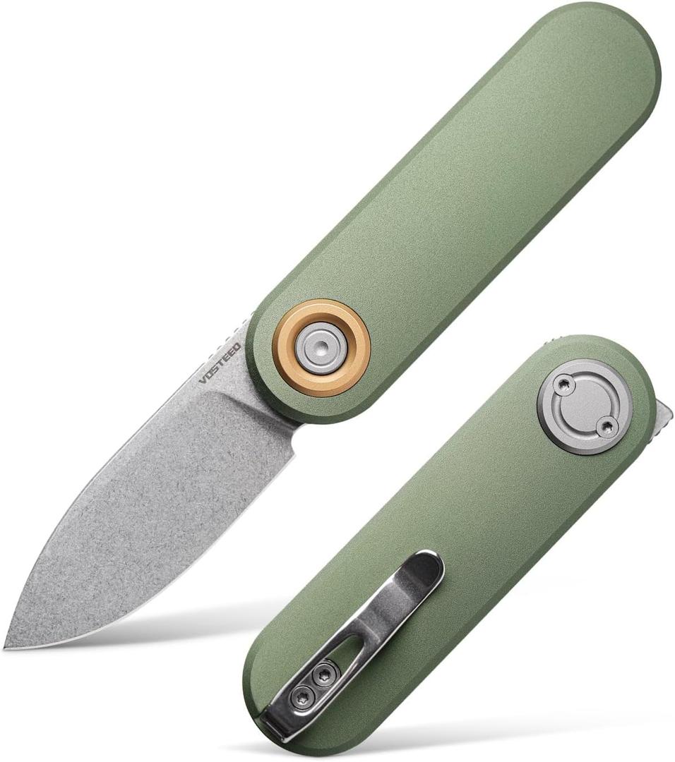 Vosteed Corgi V Small Pocket Knife for Men Women Gifts, 2.36" 14C28N Blade EDC Folding Knife, Patented Vanchor Lock Gentleman's Pocket Knives, Aluminum Handle - A3702