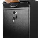 Yaocom Locking Mailbox with Key for Outdoor 14 x 12 x 4 Inches Large Wall Mount Mail Box with Lock Security Mail Drop Metal Collection Boxes Hanging Secure Postbox (Black)