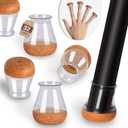 Small Chair Leg Floor Protectors Chair Leg Protectors for Hardwood Floors Felt Silicone Caps Strengthen Bottom Protection Non Slip Reduce Noise 32 Pack Clear Round Small Fit 1/2" ~ 3/4" (14~19mm)