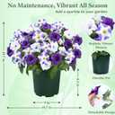 MARTINE MALL Artificial Flowers for Outdoors, 2 Potted Realistic Fake Outdoor Flowers, UV Resistant Silk Petunia Flower for Outside Look Real Faux Flower Plants in Pot for Porch Garden Decor, 20''