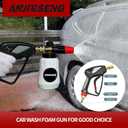 Stubby Pressure Washer Gun with 360 Swivel, 5000 PSI Short Power Washer Gun, 3/8" Quick Connect & M22-14 Fitting, Pressure Washer Spray Gun for Foam Cannon, Car Washing & Detailing