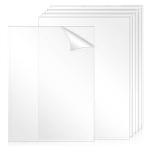 TKOnline 10 PCS Plexiglass Sheets, 8.5" x 11" x 0.02 Clear PET Sheet Panels, Clear Acrylic Plastic Sheet for Picture Frame, Invitations, Poster Frames Plastic Board