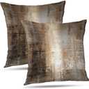Taupe Abstract Art Artwork Pillow Cover, Gallery Modern Decorative Throw Pillows Cushion Cover for Bedroom Sofa Living Room 18 x 18 Inch Set of 2