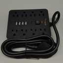 Surge Protector Power Strip, 8 Outlets(1250W/10A), 6 USB Charging Ports(2 USB C), 6FT Flat Plug Extension Cord Outlet Extender with Overload Protection, ETL Certified for Office, Dorm Room