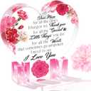 3 x Gifts for Mothers Day Mom Delicate Colorful Acrylic Heart Plaque - Mom Present 5.9 x 5.9 inch, Gifts for Moms Birthday, Moms Birthday Gift Ideas