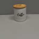 LEETOYI Porcelain Food Storage Containers with Lid, 4.5 Inch 31oz White, Labeled Coffee