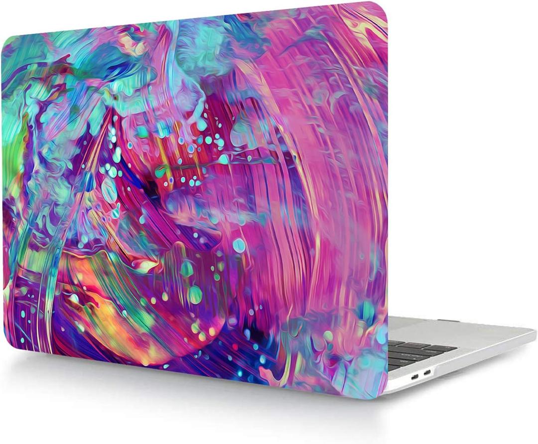 Hard Case Compatible with New MacBook Air 13 Inch Case 2020 2019 2018 Release Model A2337 M1 A2179 A1932 with Retina Display and Touch ID, Matt Plastic Hard Shell Case Cover - Green Purple