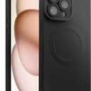 ZhyzRhsm Designed for iPhone 14 Pro Max Case Silicone Compatible with Magsafe, Camera Lens Protector, Military Grade Shockproof Protective, Rectangle Magnetic Phone Case for iPhone 14 Pro Max Black