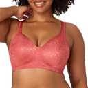 Playtex Women's Wireless Bra, 18 Hour Plus-Size Bras, Ultimate Lift, Moisture-Wicking, Single Size 36B (Red)
