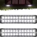 Partsam 2Pcs 7.5 inch Aluminum Housing White 24LEDs Trailer Runinng Lights Side Marker, Surface Mount Reverse/Backup Lights for Truck Tractor RV Pickup, IP67 Waterproof