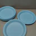 Exquisite Plastic Dessert/ Salad Plates - Solid Color Disposable Plates - 50 Count … (10 Inch, Light Blue)